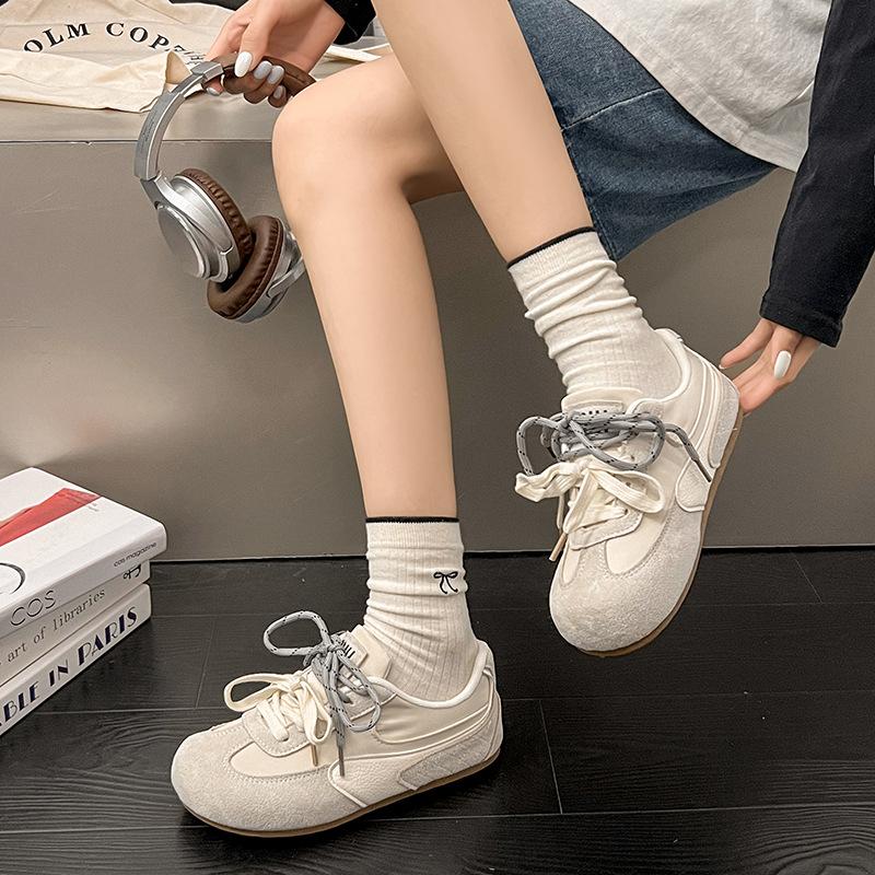 

Super soft waxy big head casual shoes women s spring new design sense versatile soft sole women s shoes mango head sports shoes 40 бежевый