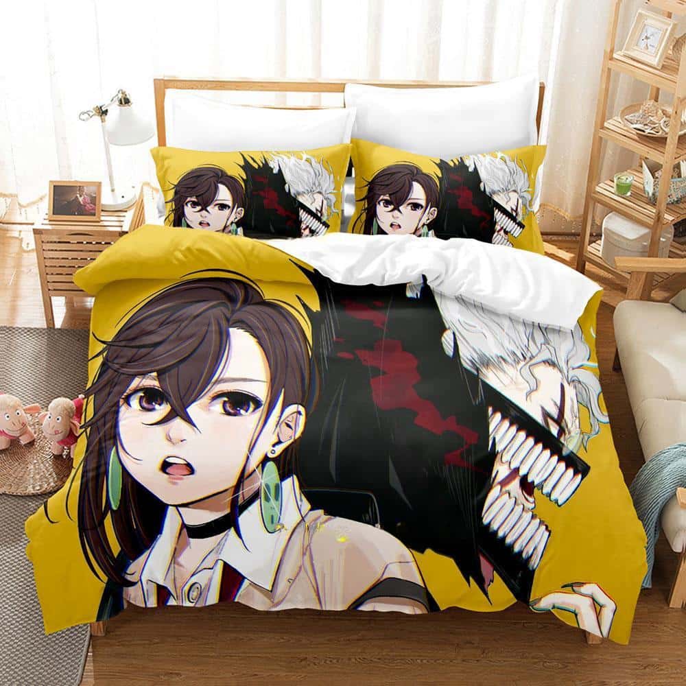 Dandadan Takakura Ken Pościel Pojedyncza Twin Pełna Queen King Rozmiar Zestaw Pościeli Sypialnia Dorosłego Dziecka Poszewka na Kołdrę Zestawy Anime Prześcieradło