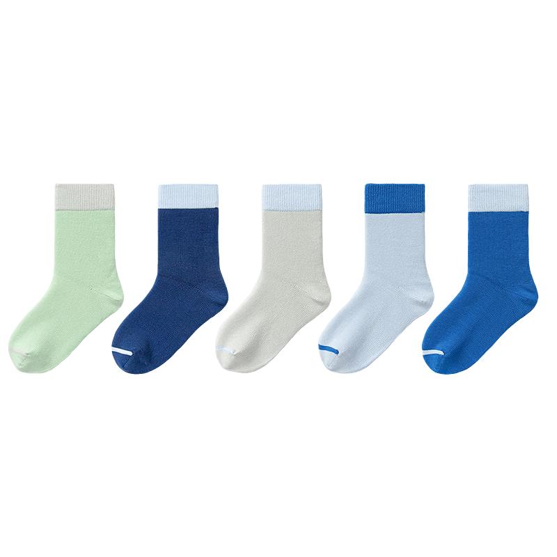 Balabala Kids' Mid-Calf Cotton Socks (5 Pairs)