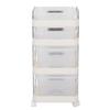 Rolling Utility Cart with Drawers PP Clear Mobile Utility Storage Cart with Lockable Wheels for