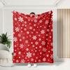 Christmas Blanket Red White Snowflake Soft Flannel Warm Cozy Xmas Pattern Home Decor Sofa Couch Living Room Festive Holiday Gift