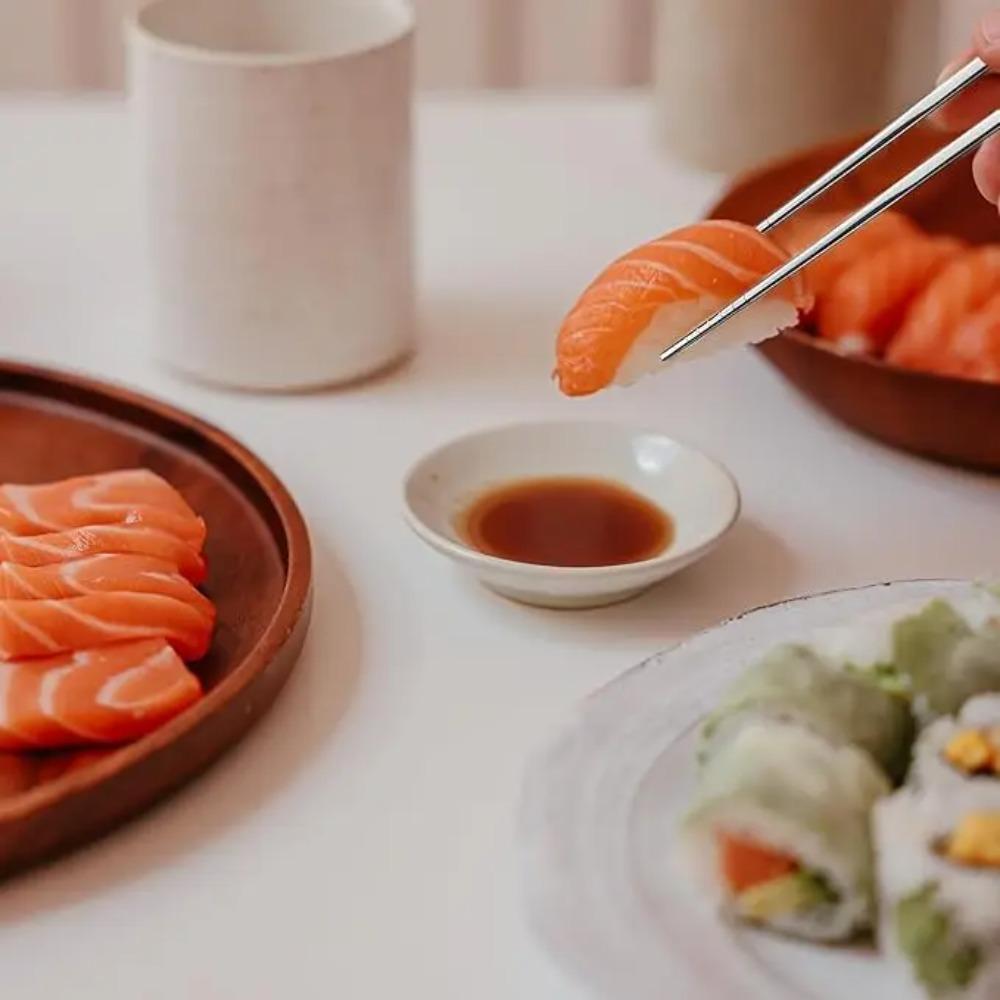 1-100Pairs Chopsticks Stainless Steel Non-slip Chinese Chopsticks Sushi Food Sticks Reusable Kitchen Tools for Dishwasher