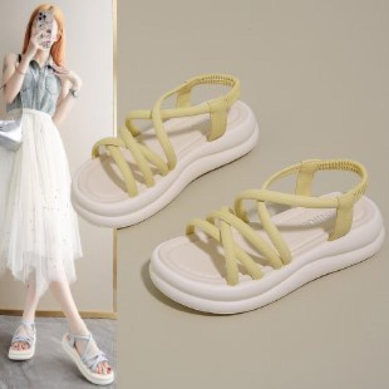 

Platform sandals women s new summer outer wear soft sole not tired feet beach shoes 40 жёлтый