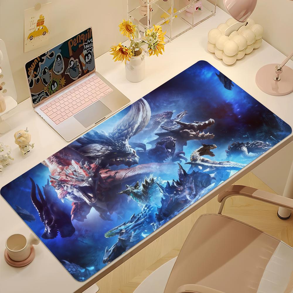 Game Mmonster Hunter Wwilds Mouse Pad Large Nonslip Lockedge Desktop Computer Desk Mat Keyboard Mousepad Office Gamer Student