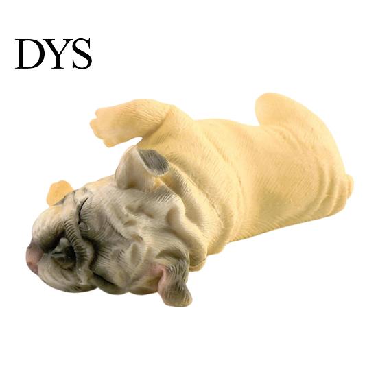 Realistic Animal Model Simulated Sleeping Dog Model, Lying French Bulldog Figurine, Mini Ornament PVC Educational Toy for Toddlers Boys Girls