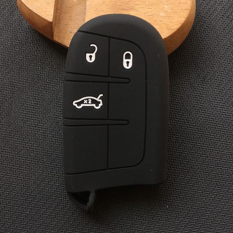 Slicone Car Key Cover Case Key Chain Protector For Jeep Grand Cherokee for Chrysler 300C Renegade for Fiat Freemont 2018