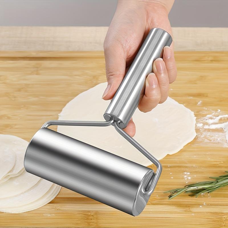 2pc Rolling Pin Stainless Steel Non Stick Smooth Dough Pastry Roller for Baking Pizza Pie Pastries Pasta Cookie Home Baking Tool