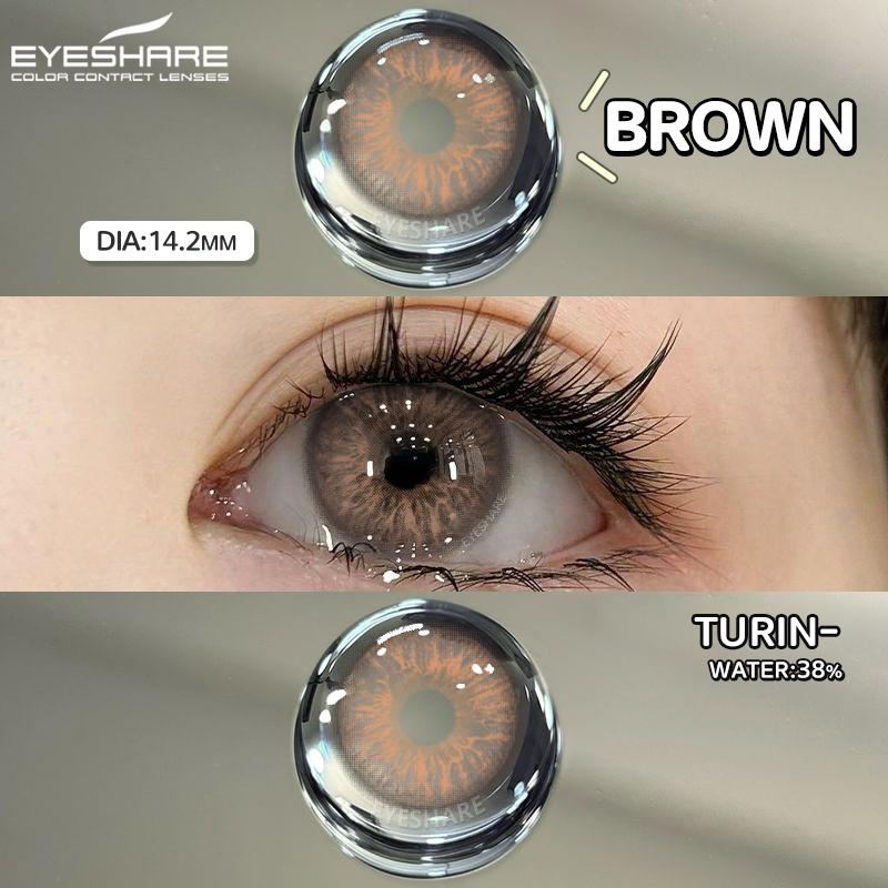 Natural Colored Contacts Lenses Brown 1 Pair Contacts Beauty Pupils Color Contacts Yearly Makeup Cosmetic Gray Contacts