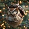 Ornamente Ghiande Animale de Pădure Acrilic Confortabil Con de Pin Animale Ornament de Crăciun Creatură de Pădure 2D Decorațiune Agățată Decor Rustic pentru Casă