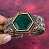 Faceted Zambian Emerald Bangle Copper Wire Wrapped Jewelry Adjustable Bangle