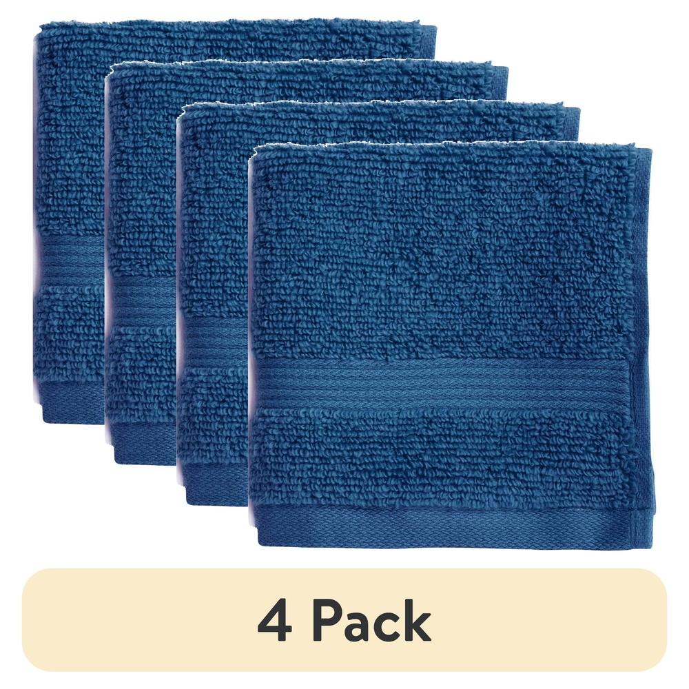 (4 pack Performance Solid Washcloth 12" x 12" Indigo