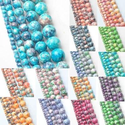 Creative Round Wholesale 4-12mm DIY For Necklace Bracelet Jewelry Making Pendant Natural Rain Stone Spacer Loose Beads