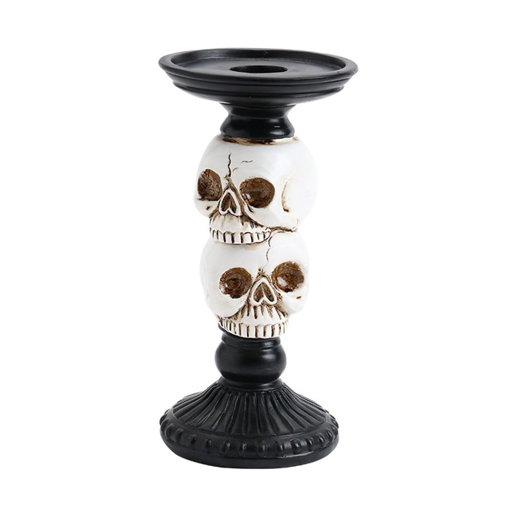 Halloween Decorations Horror Skull/ Crow Resin Candlestick Haunted House Party Ornaments
