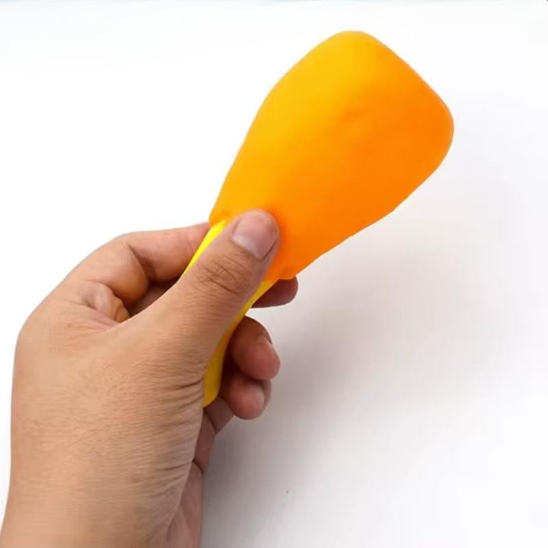 Pet Squeaky Toy - Chicken Leg Shape Rubber Bite-resistant Realistic Safe Durable Teeth Cleaner, for Small Medium Dogs