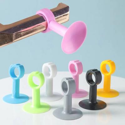 4pc Suction Cup Door Stopper Soft Thicken Silicone Mute Door Handle Anti-Damage Wall Protector Crash Pads Elastic Doorknob Cover