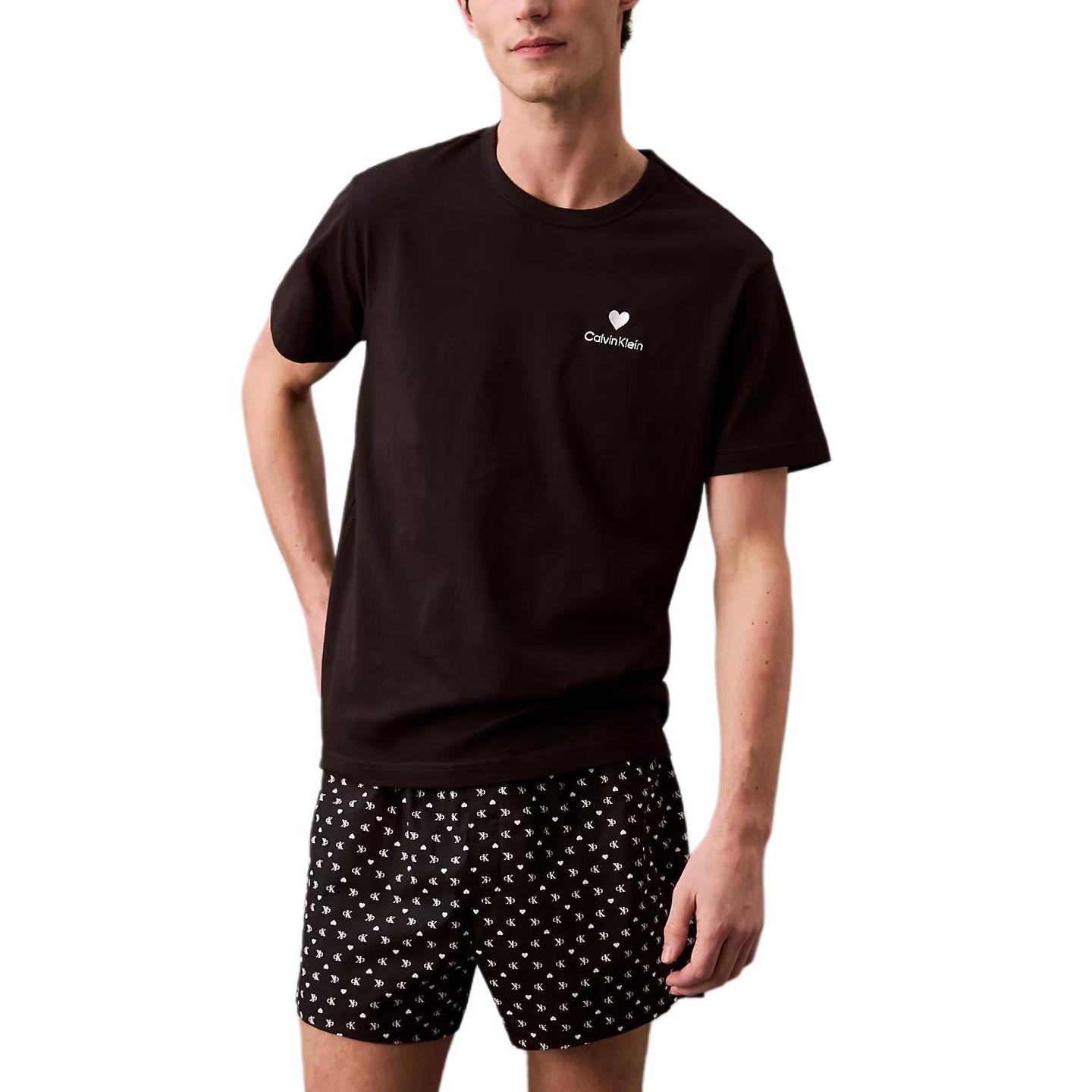 

Calvin Klein Letter Heart Embroidery Casual Comfortable Crew Neck Short Sleeve T-Shirt Men Tops NM2663-UB1 M