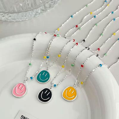 Smiling Face Necklace for Women's New High End Feeling Collar Chain with Light Luxury and Small Market Design Summer