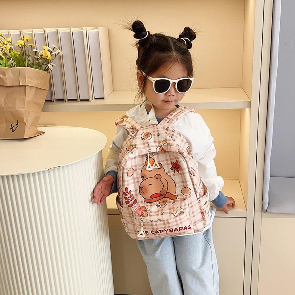 Thickened Capybara Backpack Nylon Children School Bag Cartoon Animal Daypack Unisex