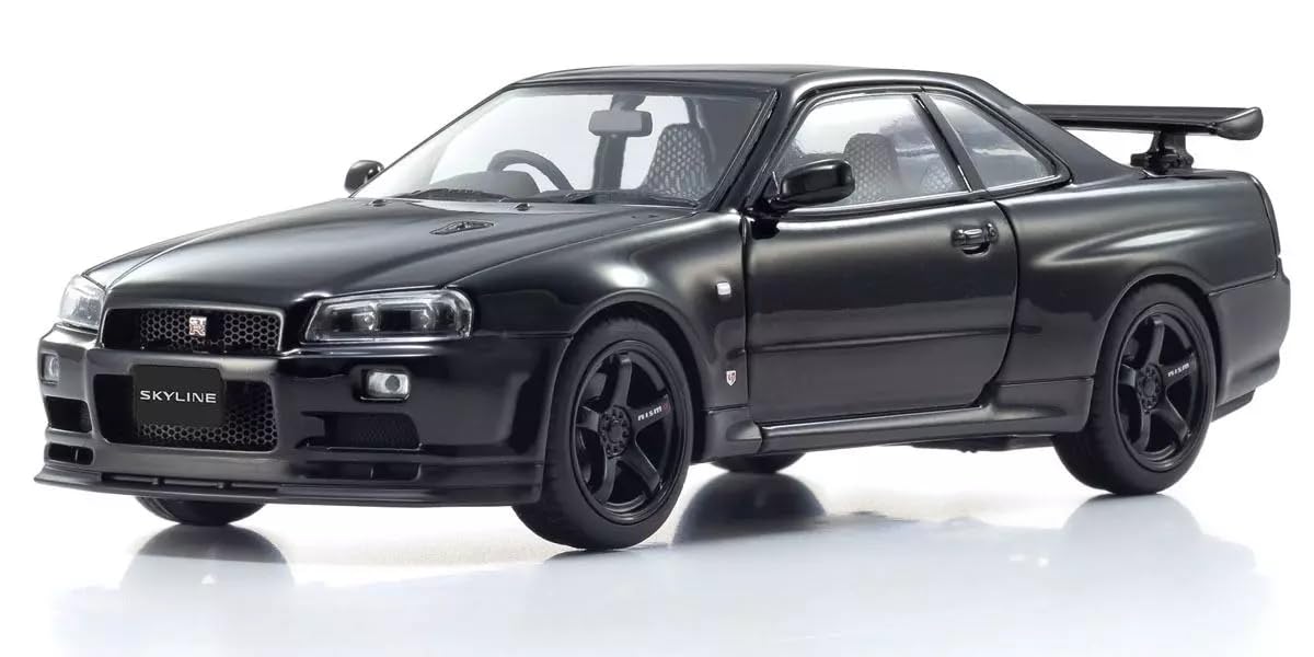 

Kyosho Original Nissan Skyline R34 II Finished Product KS03936BK 1/43 GT-R V-Spec (Black Pearl)