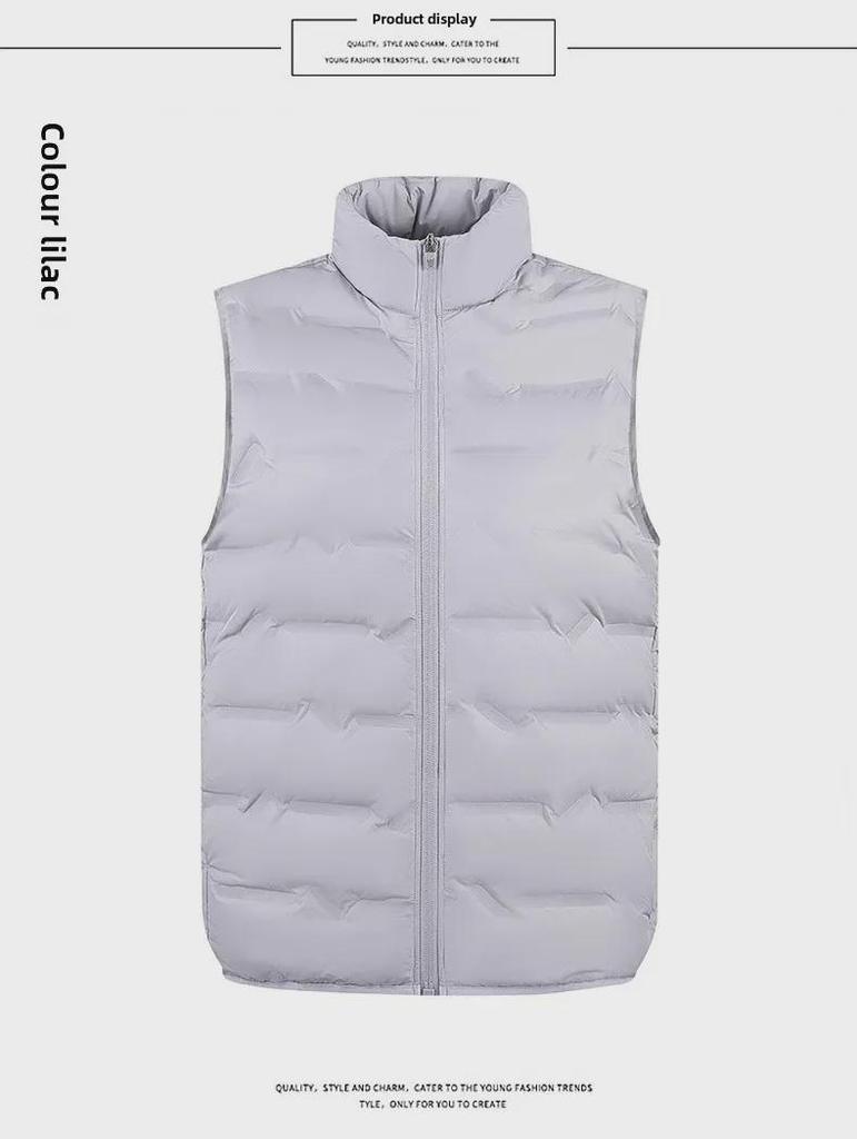 Men's and Women's Graphene Heated Light Duck Down Vest with Stand Collar