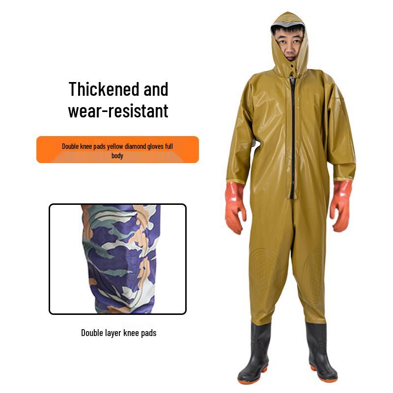 Thickened Waterproof Full-Body Waders: Fishing, Rain, and Lotus Root Digging Suit