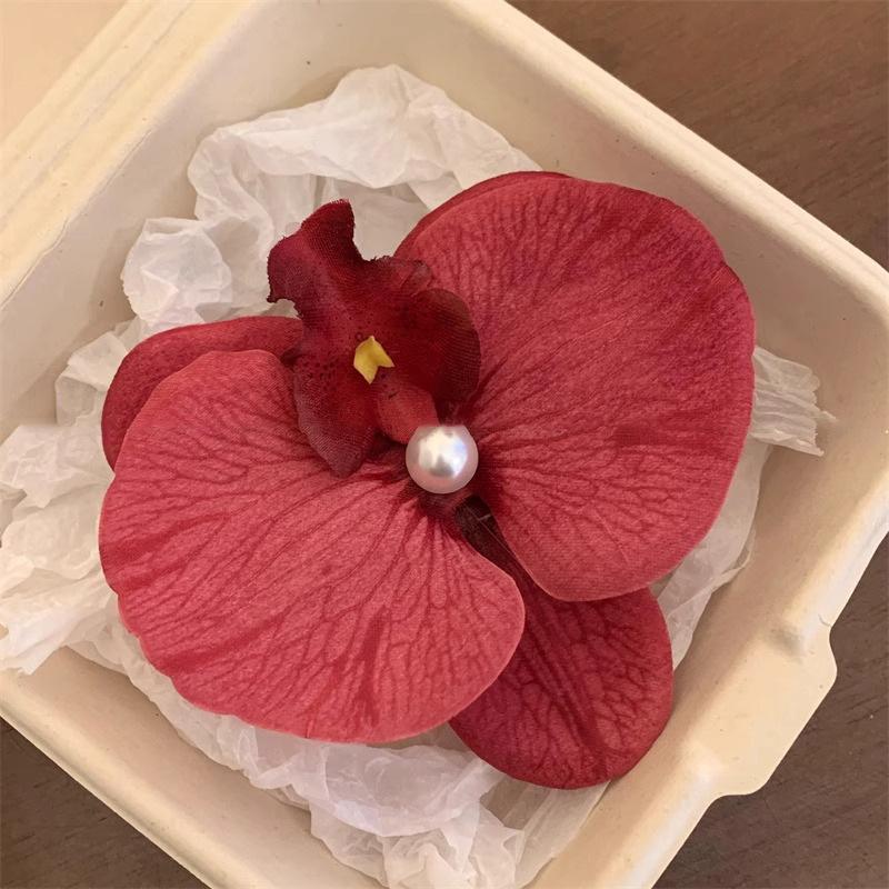 Spring Summer New Style Chinese Hairpin Flower Super Fairy Butterfly Orchid Pearl Duckbill Clip Travel Vacation Photography Hair Accessories Women