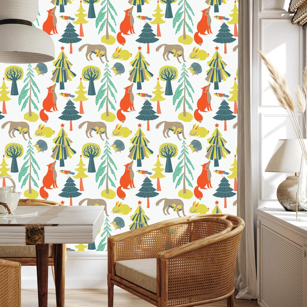 Forest Animals Wallpaper for Living Room and Bedroom 50x1000