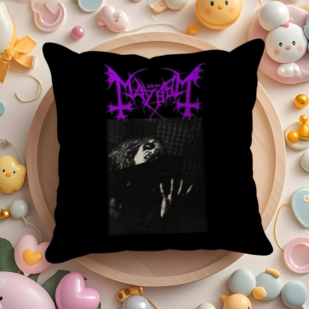 Live In Leipzig Mayhem Burzum Cushion Cover Summer Coolness Linen Fabric Double-Sided Printing Pillow Case Sofa Home Decor Gift