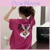 Anime Cartoon Cotton T Shirt For Women Summer Loose Fit Short Sleeve Casual Wear