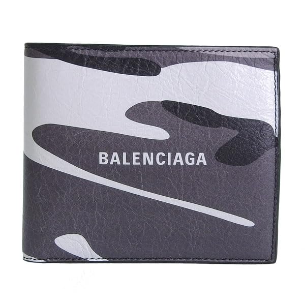 Balenciaga Bifold Outlet Brand Black 5943152AAPB9061 Men's Wallet, Compact, Leather, Multicolor, (Product Code BALENCIAGA)