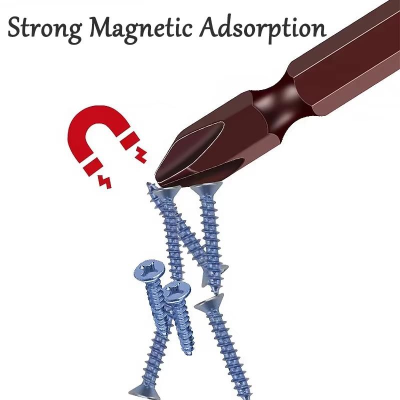 10 Piece Set 50mm-150mm Magnetic Impact Double Head Cross Screw Drill Bit Set Handheld Double Ended Screwdriver Bit