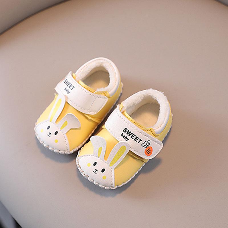 

0-1 Year Old Winter Baby Shoes Soft Sole Girl Baby Princess Shoes Toddler Shoes Velvet Cute Cotton Shoes Do Not Fall Off 14 жёлтый
