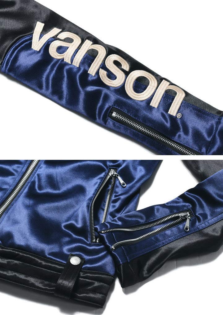 By Our Riders One Star Embroidery Patch Bonding Riders Jacket Navy X [Banson] [Custom-ordered Store] & JFV-801-DNAVY-BLACK (XXL, D. Black)