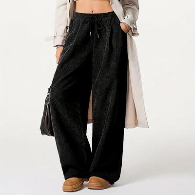 Damenmode Cordhose Lässige Hose mit weitem Bein Gerade Hose