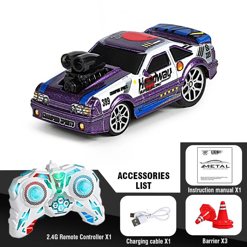 1/64 Mini Remote Control Cars Alloy Drift Rc Car Racing Vehicle Toys 2.4G 4WD Desktop Sports Cars Toys Boys Child Children Gifts