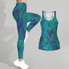 Retro Flower Printed Yoga Outfit for Women Fashion Workout Leggings Fitness Sports Casual Yoga Set Sports Suit