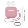 For AirPods 4 Earphone Silicone Case Set with Anti-Lost Keychain, Strap, Ear Tips, Cleaning Pen