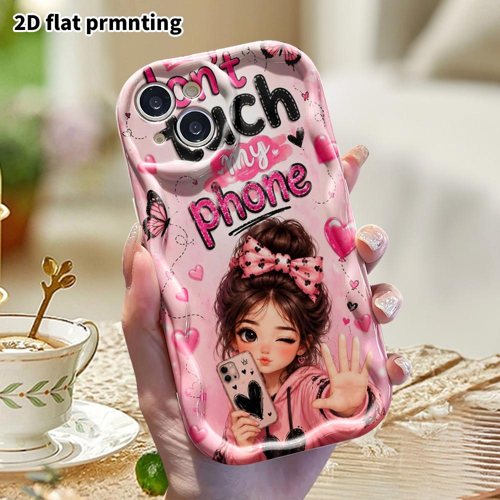 Phone Case: 2D Flat Design, Suitable for iPhone 18 17 16 15 14 13 12 Pro Protective Case, Phone Decoration, Pink and Black Heart, Halloween and Christ