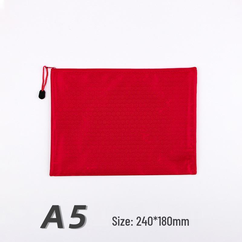 Creative Oxford Cloth A4 Document Bag - Waterproof, Colored Zipper, Handheld for Students or Office Use