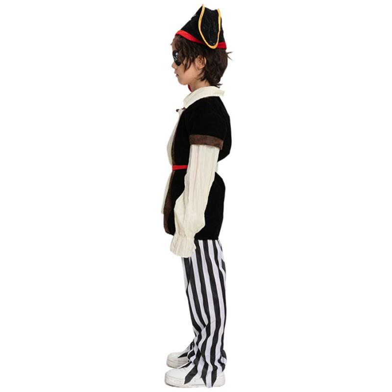 Kids Pirate Costume Set Halloween Party Caribbean Captain Outfit Cosplay Dress Up Neutral Unisex