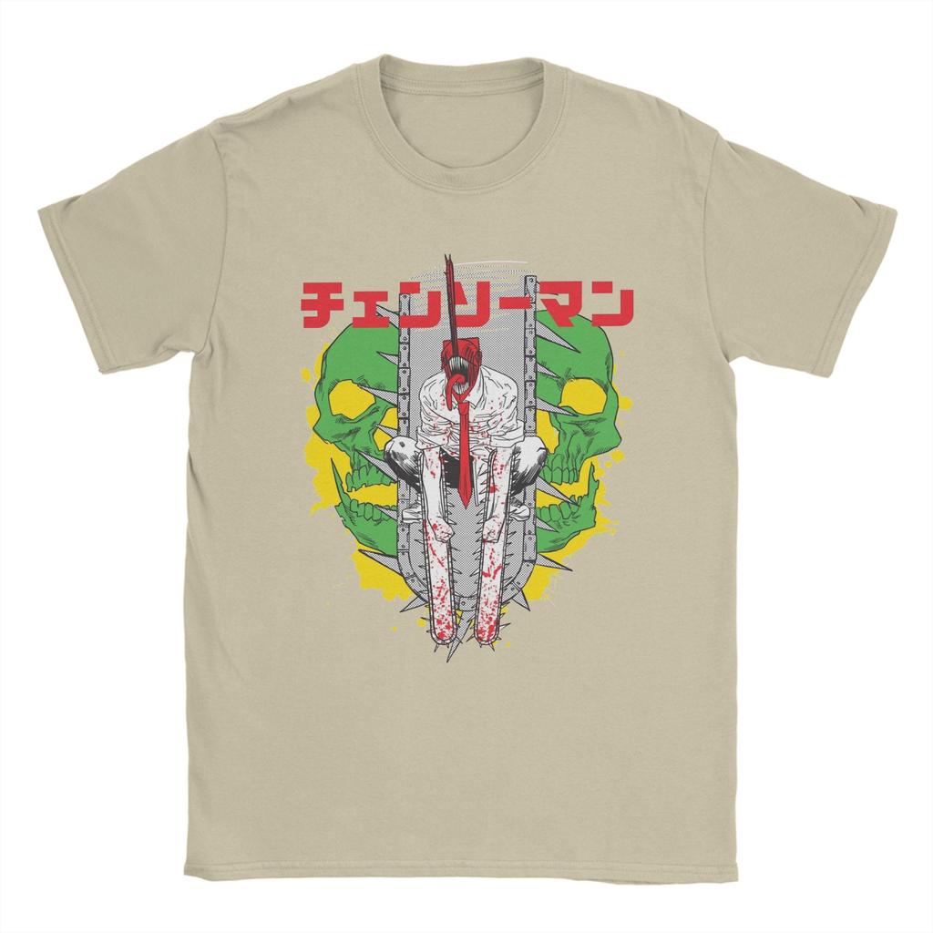 Funny Denji Anime Cartoon Manga T-Shirt Men Cotton Short Sleeve Chainsaw Man O-neck Summer TopsTops