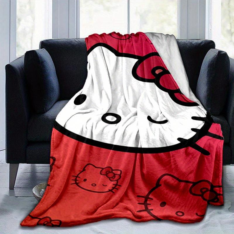 

1pc. Hello Kitty Red Background Cute Cartoon Print Blanket - Home Office Outdoor Gift Suitable for Al 100x150cm