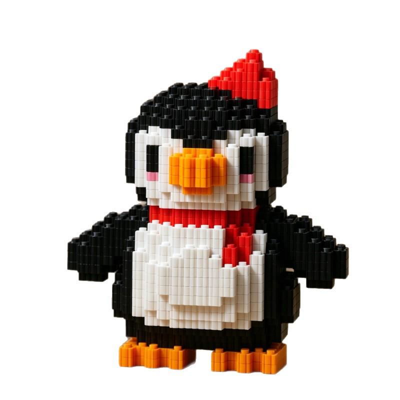 Red Penguin Building Blocks: Educational Toy for Cross-Border Animal Series Puzzles