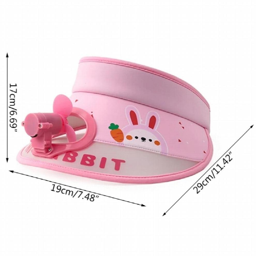 1 Set hautfreundliche Cartoon-Fächerkappe, verstellbare Schnalle, Hut, Anti-UV-Fächer-Sonnenhut, USB-ladbare Fächerkappe mit atmungsaktivem Sonnenschutz