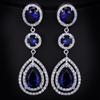 New Korean-Style Heavy Zirconia Long Tassel Water Drop Earrings