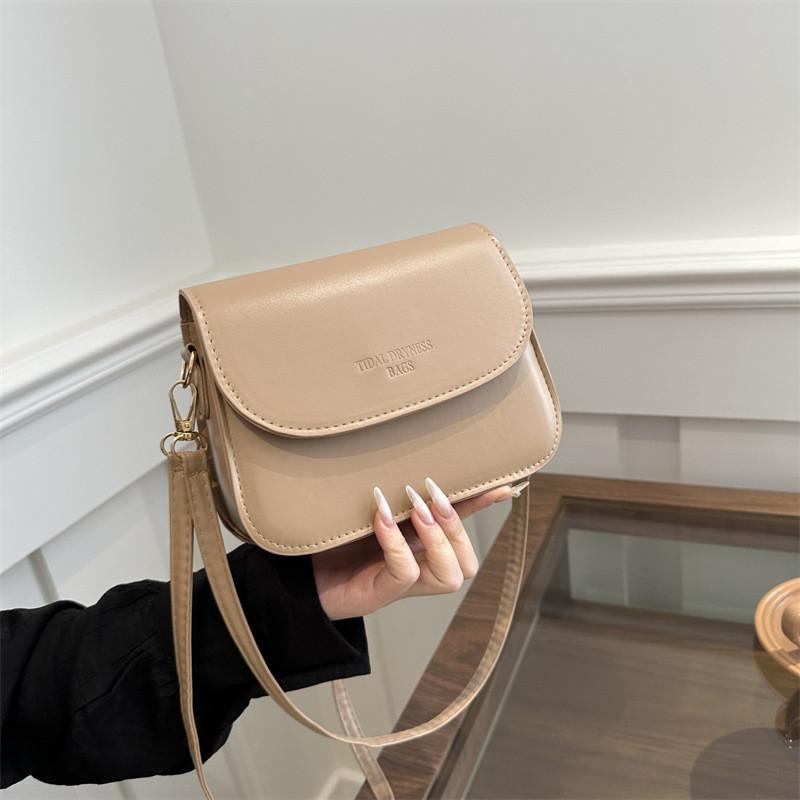 High-end Street Style Pu Small Square Shoulder Bag Women's Fashion Ins New Trend Crossbody Bag Black