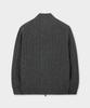 Brooks Brothers Windproof Wool Cable Zip-Up Sweater (Charcoal) (Bbwcmbf406)