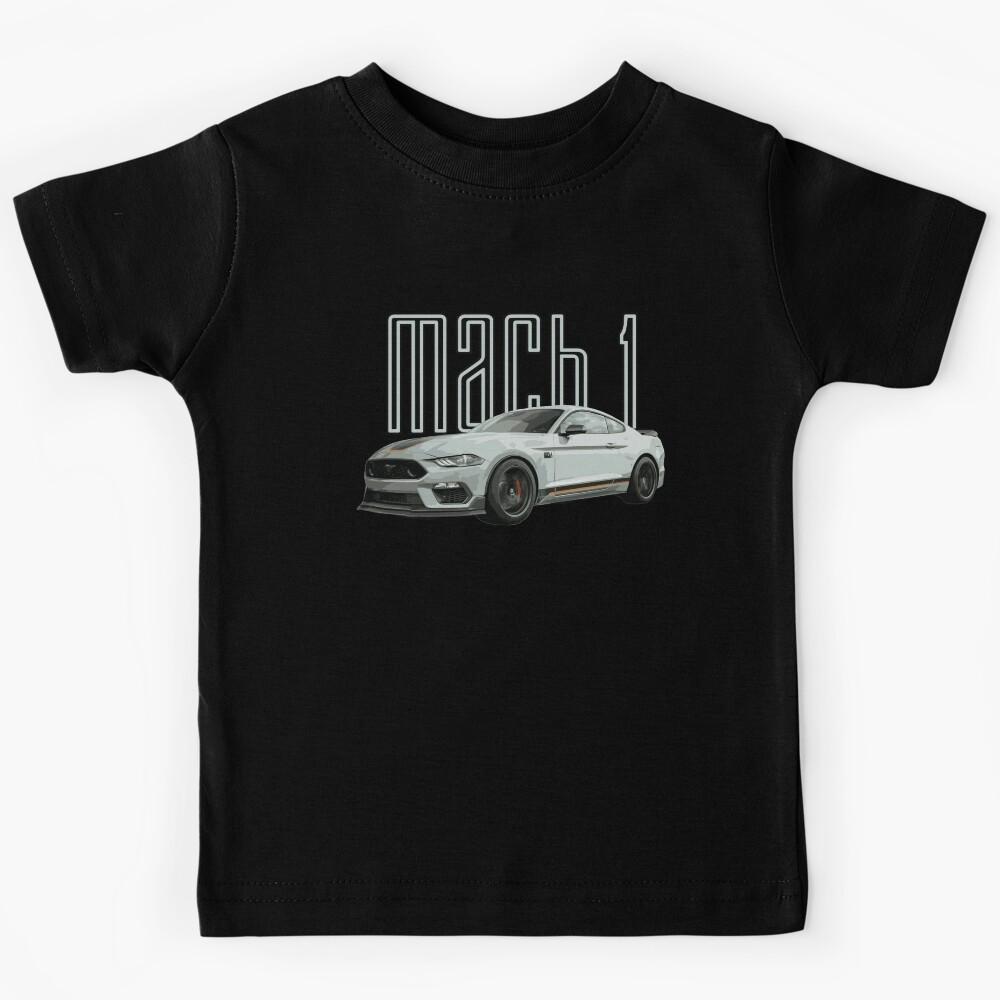 MACH 1 Mustang GT 5.0L V8 Performance Car Fighter Jet Gray Kids T-Shirt 130