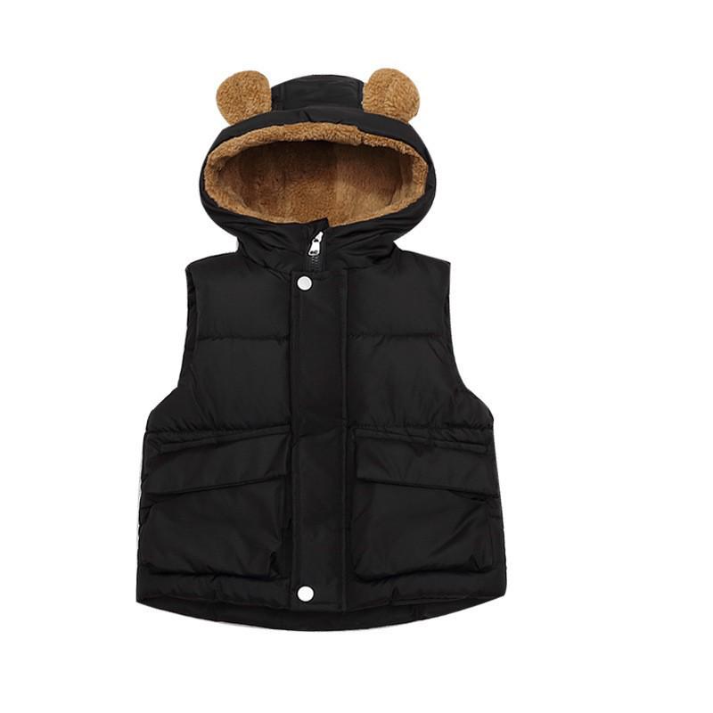 Kids  Fleece-Lined Hooded Vest – Warm Sleeveless Outerwear for Toddlers, Boys & Girls 120 cm