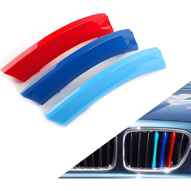 Automotive Grille Insert Trims Strips Front Center Kidney Grilles Compatible with 2016-2019 BMW X1 7-Beams Grille Insert Accessories
